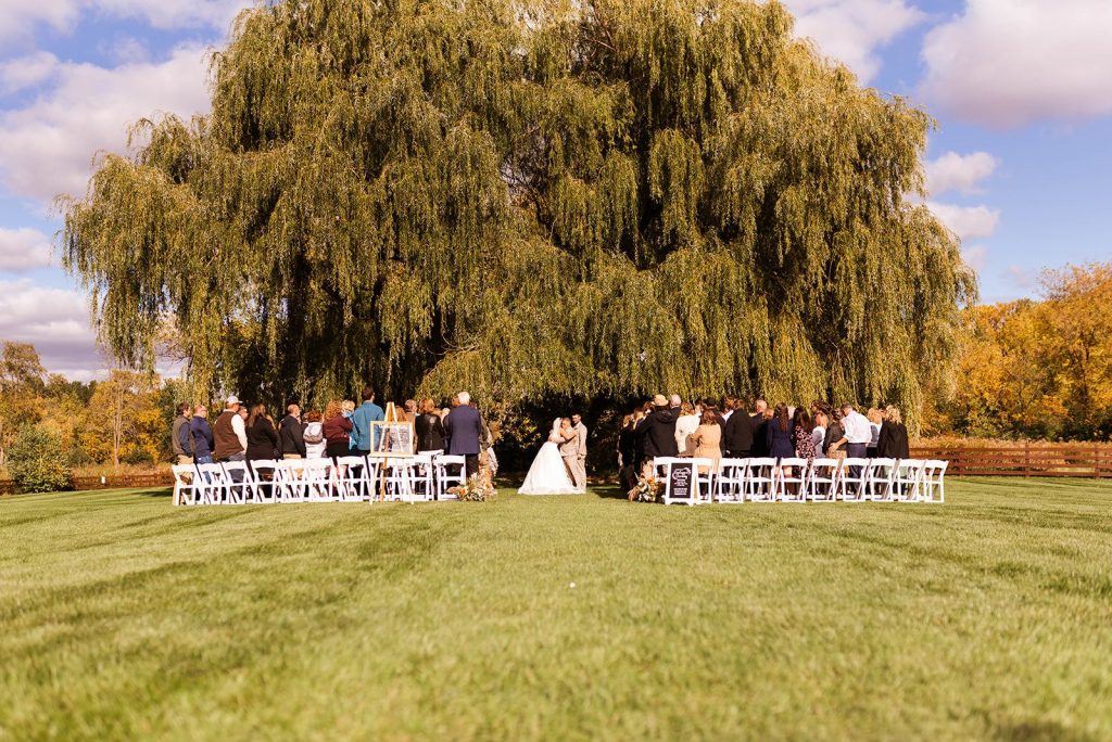 Fall wedding ceremony in Wisconsin