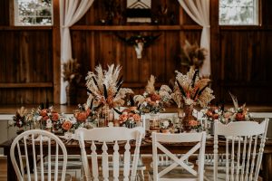 Boho wester wedding reception table decor