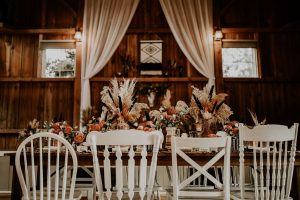 Western boho wedding table decor