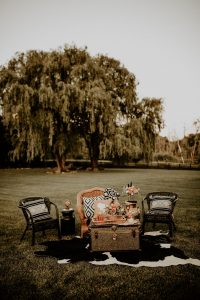 Western boho wedding seating