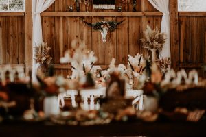 Western boho wedding reception table