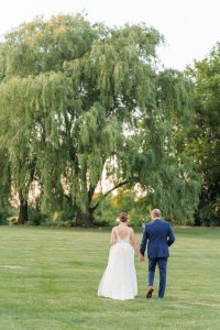 Bride and groom at Wisconsin summer wedding venue